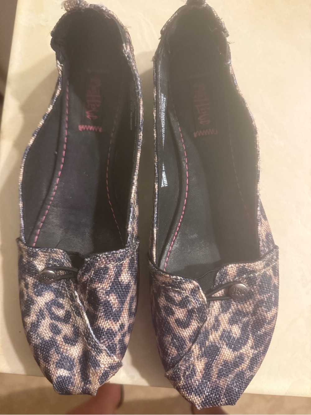 Leopard Print Women's Ballet Flats - Neutral Brown